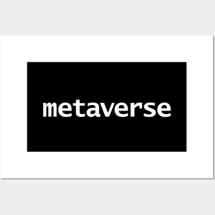 Metaverse Minimal White Text Typography Posters and Art